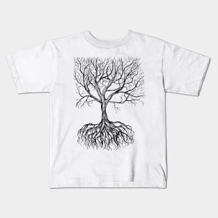 Bare tree with root Kids T-Shirt